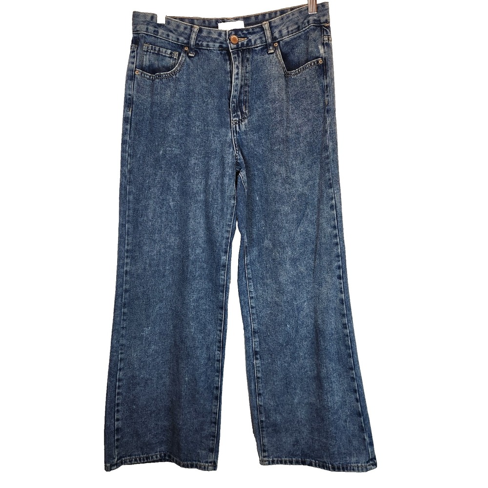 Bamboo Women's Wide Leg Jeans Size 9 / 29 Blue 100% Cotton Rigid Denim